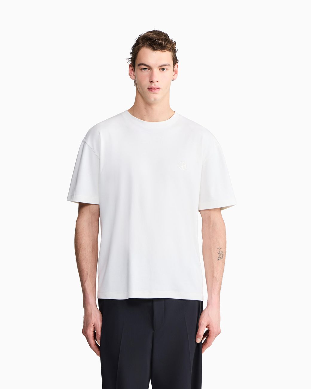 Giorgio Armani White Crew Neck T-Shirt for men