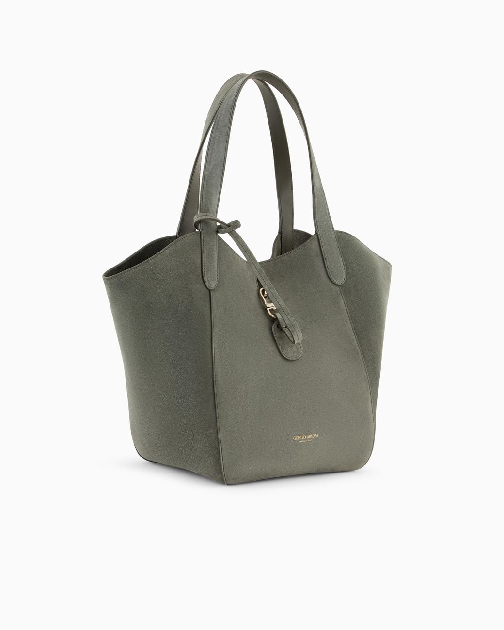 Giorgio Armani Green Medium Suede Handbag