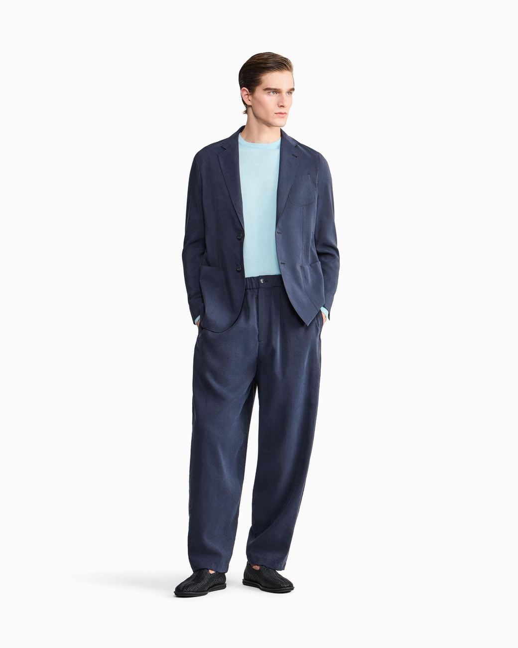 Giorgio Armani Blue Upton Single-Breasted Blazer for men