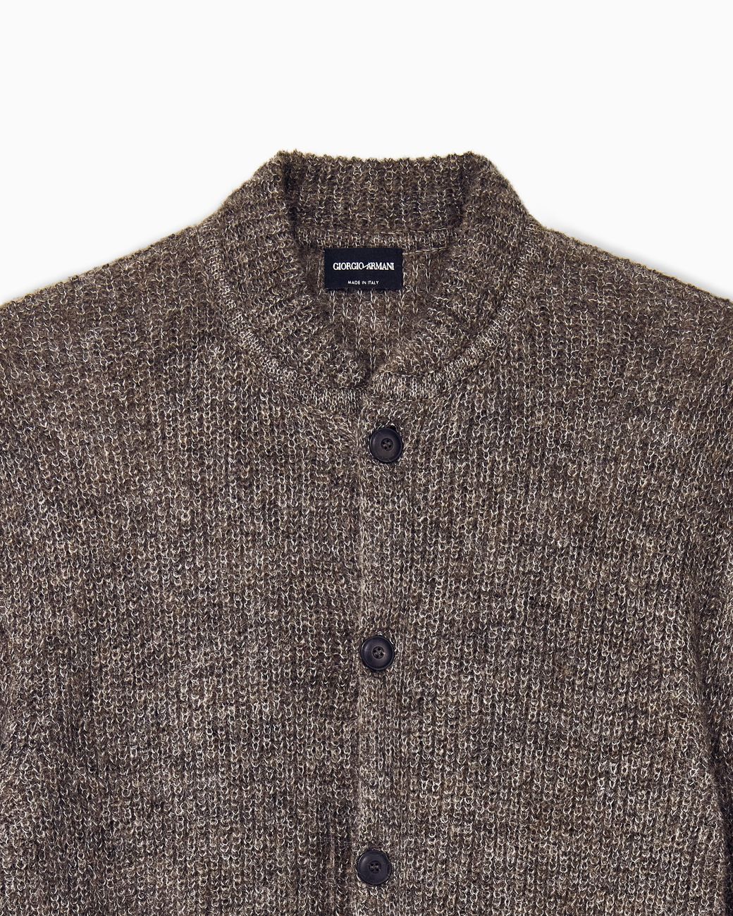 Giorgio Armani Brown Cardigan Regular Fit Mohair Wool for men