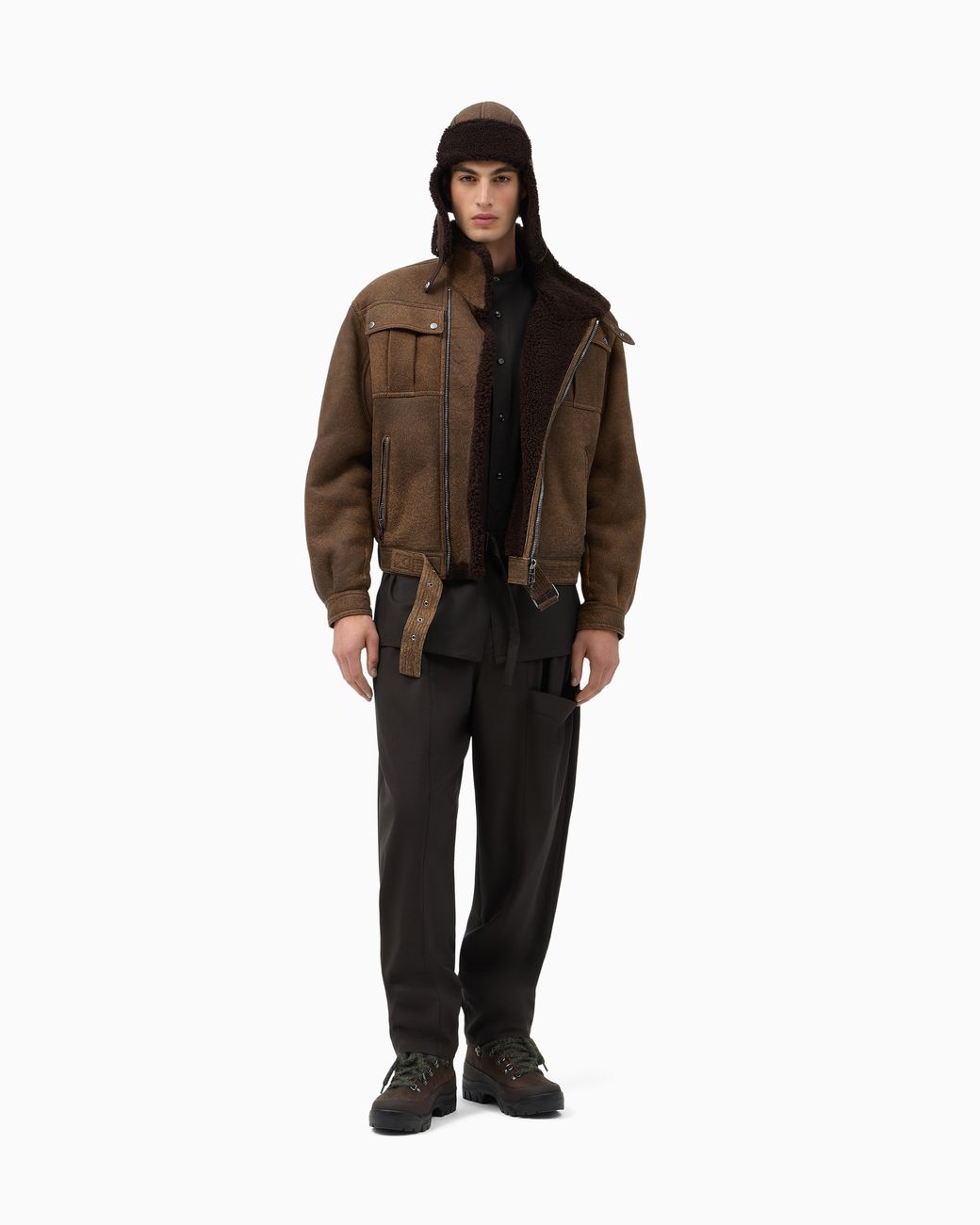 Giorgio Armani Black Pleated Trousers for men