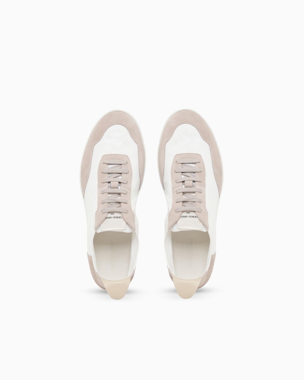 Giorgio Armani White Nylon And Suede Sneakers for men
