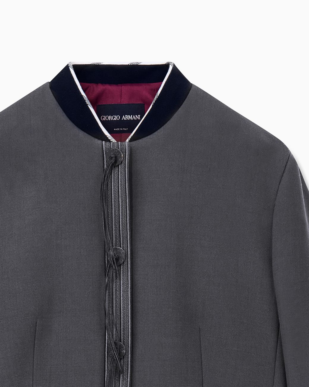 Giorgio Armani Blue Blazer Slim-Fit Virgin Wool With Horn Buttons And Tassels