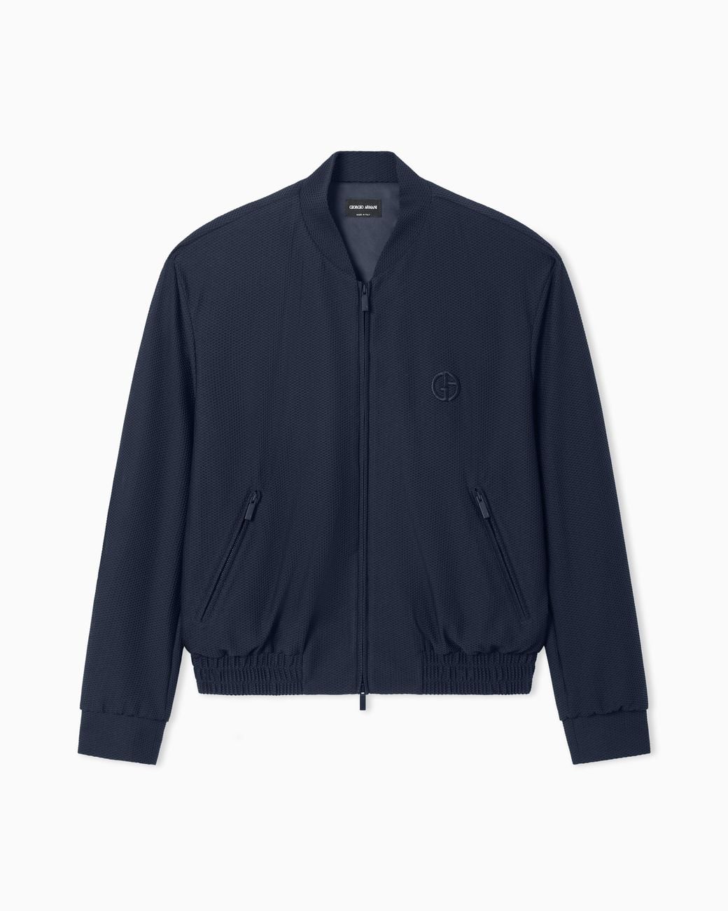 Giorgio Armani Blue Technical Waffle Blouson for men