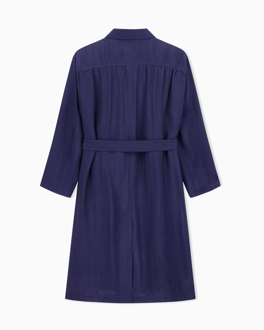 Giorgio Armani Blue Viscose Trench Coat With A Chevron Motif for men