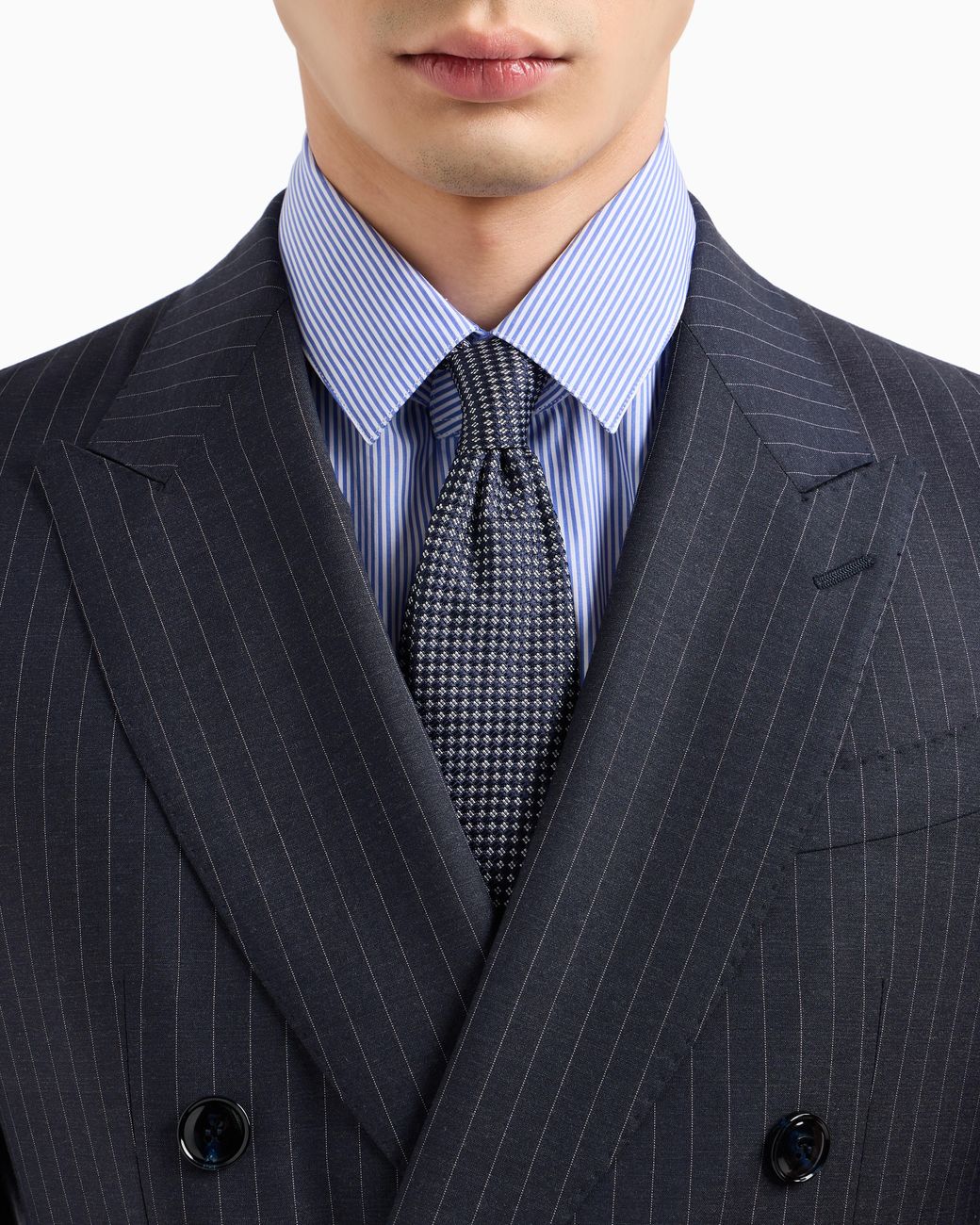 Giorgio Armani Napoli Line Double-Breasted Pinstriped Suit in Blue for ...