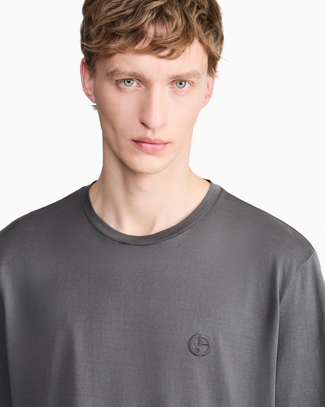 Giorgio Armani Gray T Shirt Cotton Jersey Regular Fit for men