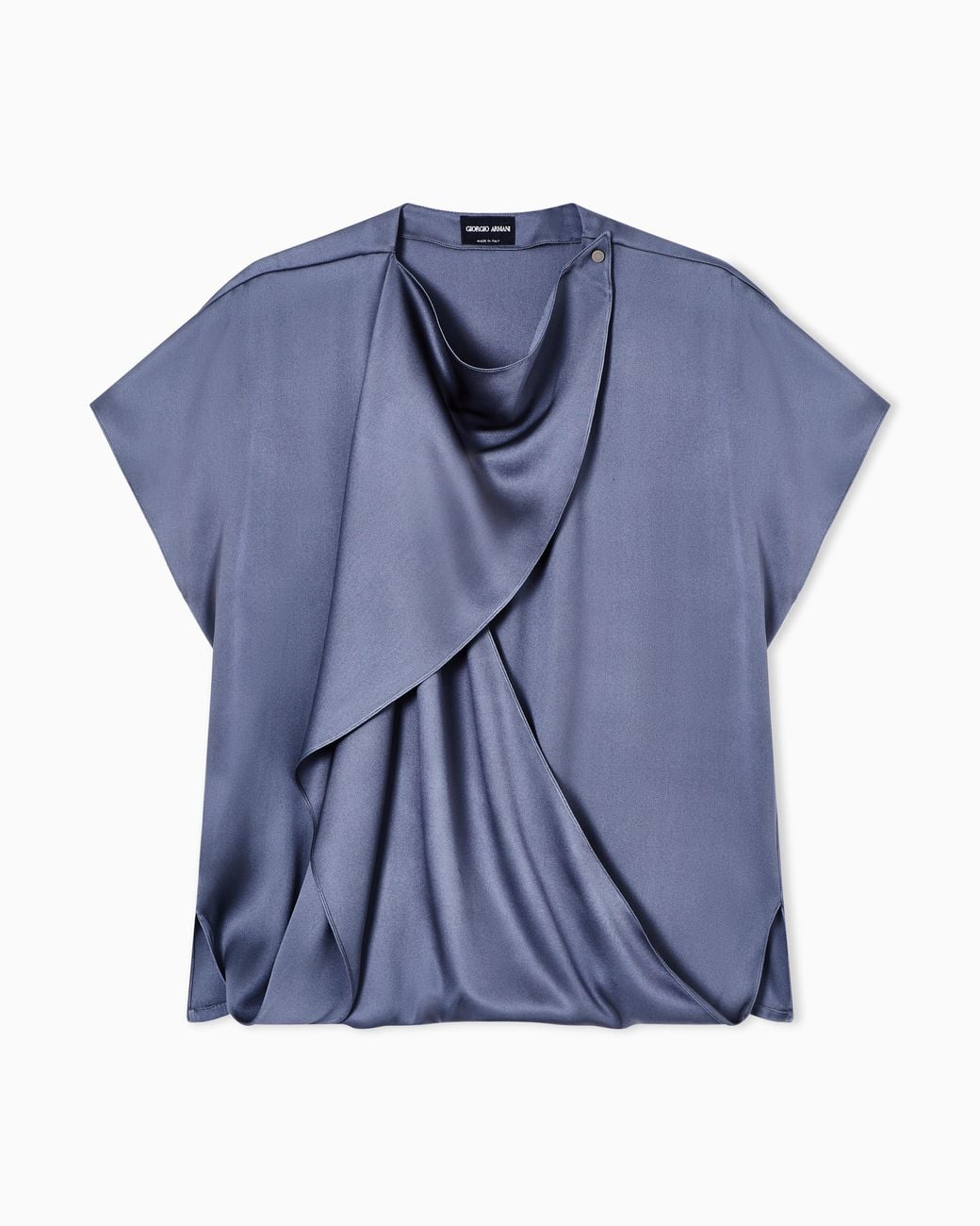 Blusa De Raso Doble De Seda Giorgio Armani de color Blue