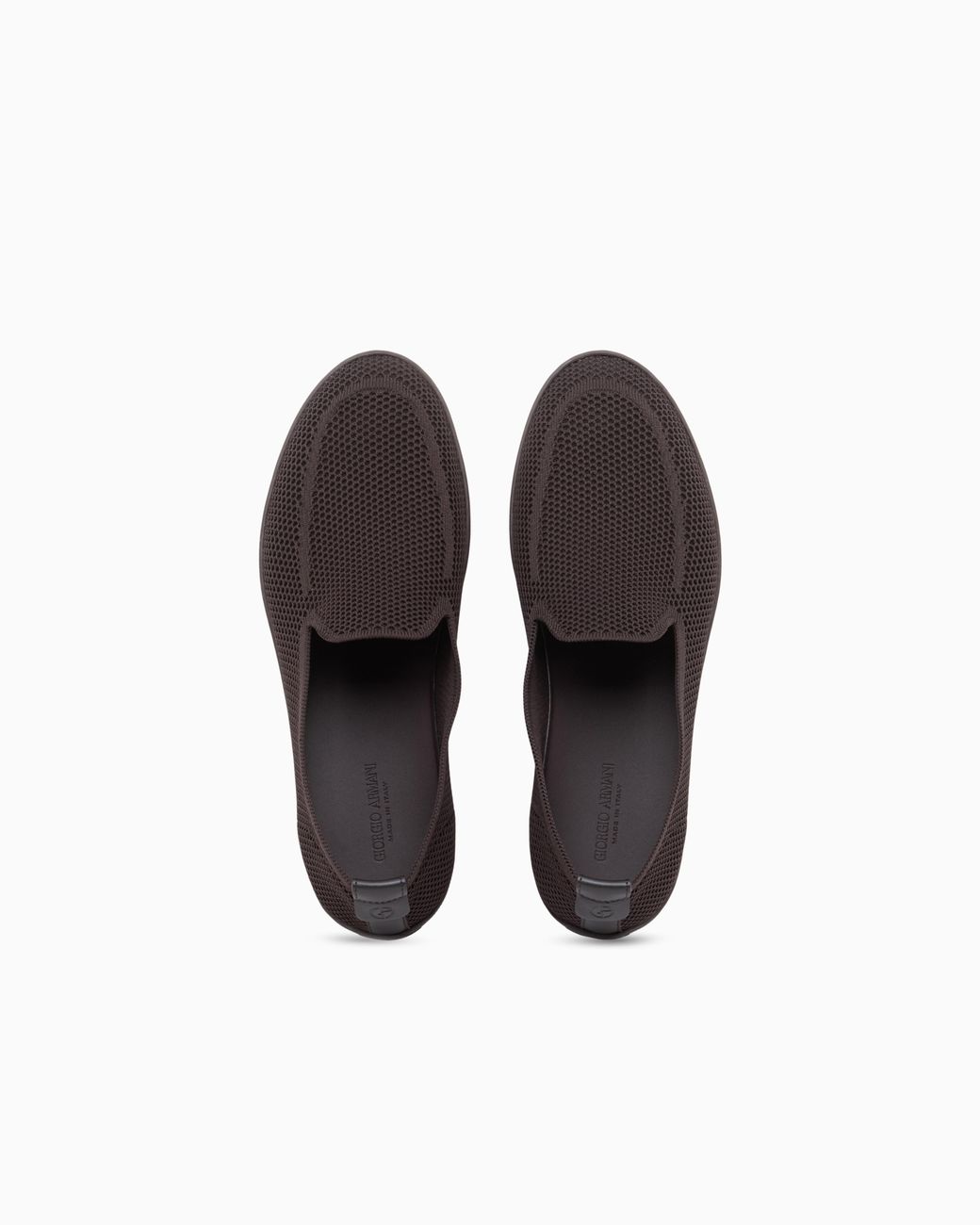 Giorgio Armani White Breathable Mesh Slip-On Sneaker With Leather Inserts for men