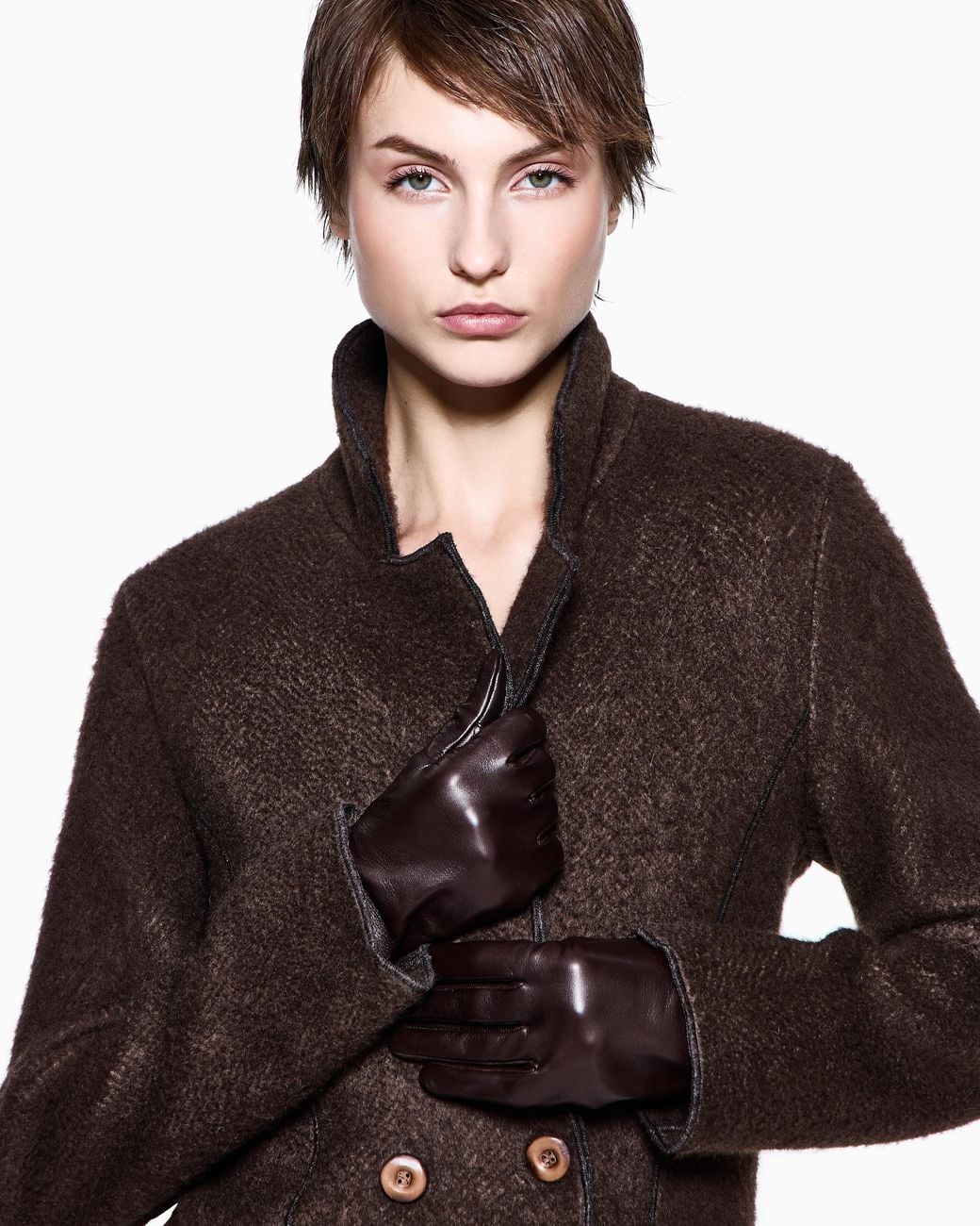 Giorgio Armani White Lambskin Nappa Leather Gloves