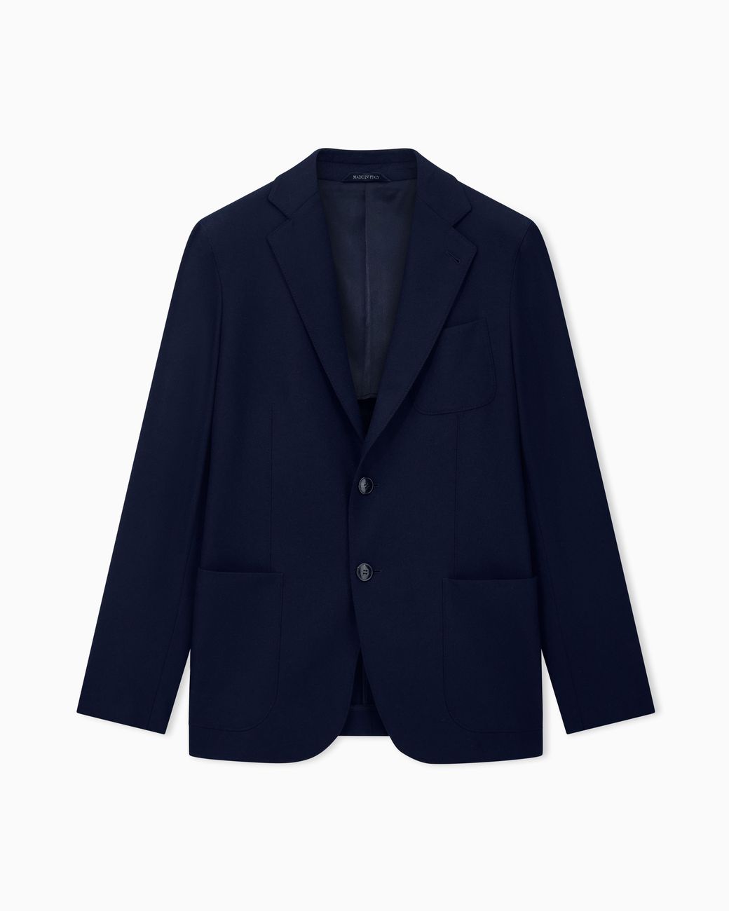 Giorgio Armani Blue Unlined Single-Breasted Stretch Cashmere Jacket With Two Buttons for men