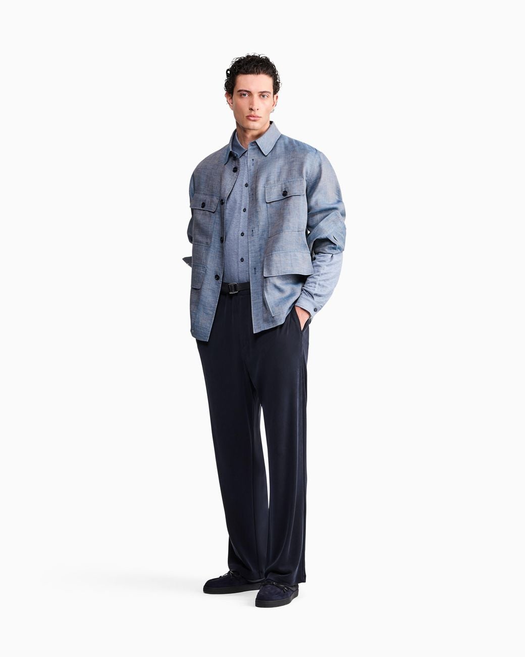 Giorgio Armani Blue Shirt Regular Fit for men