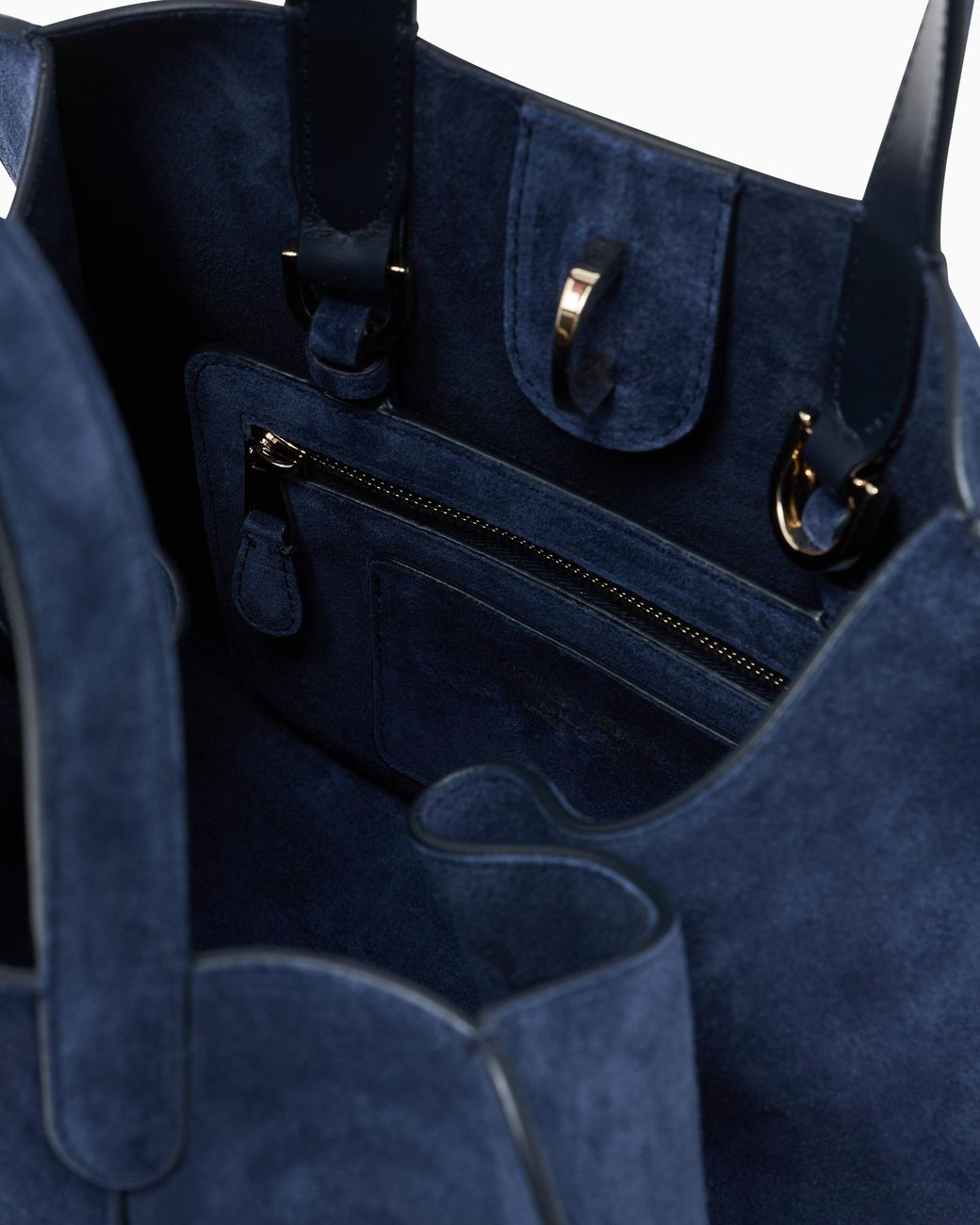 Giorgio Armani Blue Small Suede Tote Bag
