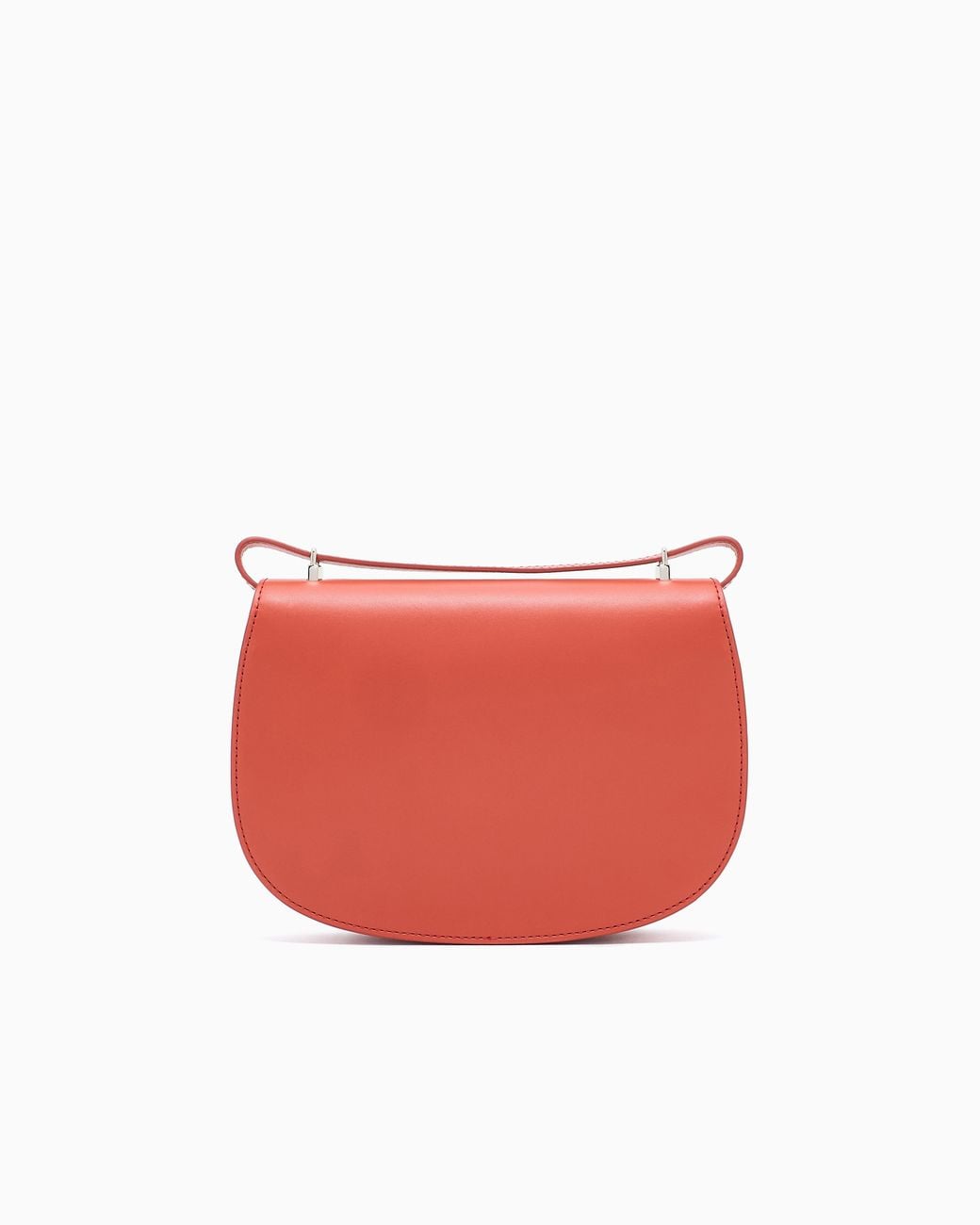 Giorgio Armani Red Smooth Leather Shoulder Bag With Metal Clasp