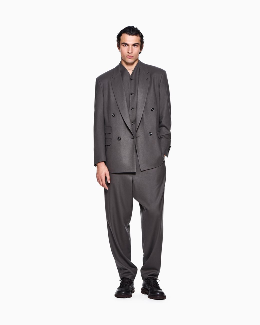 Giorgio Armani Gray Suit Oversized Fit for men