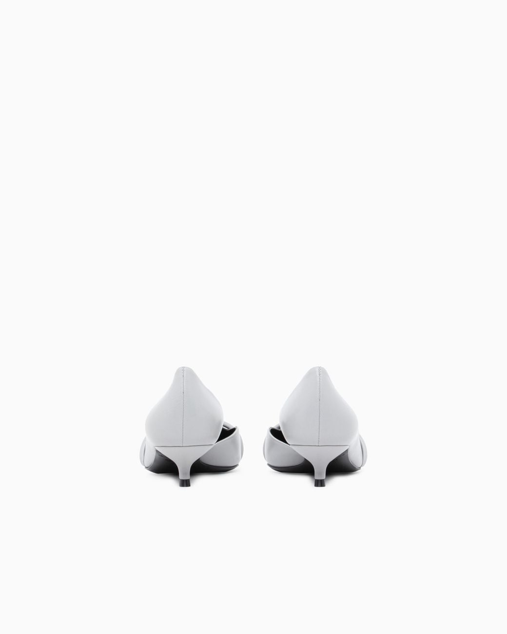 Giorgio Armani White Pointed Toe Leather Pumps With Strap And Low Heel