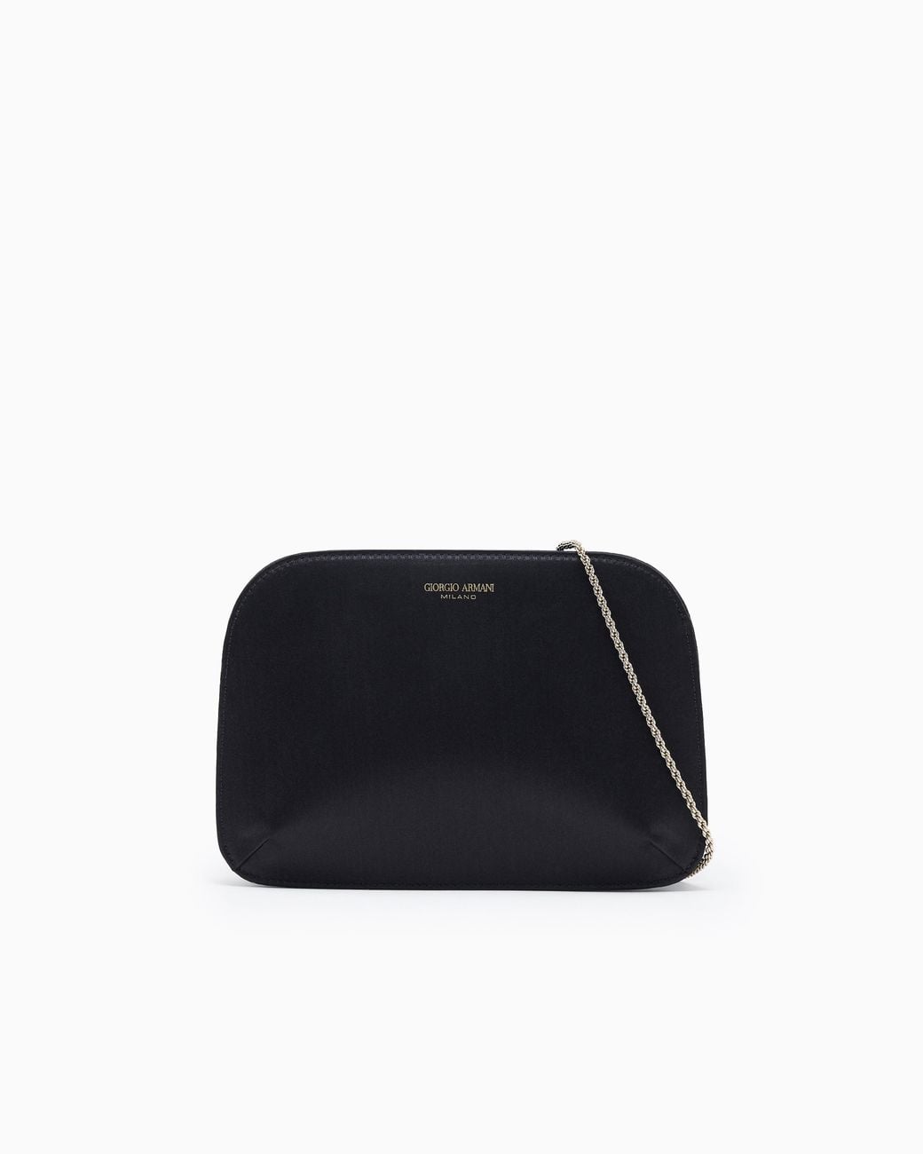Giorgio Armani Black Satin La Prima Clutch Bag