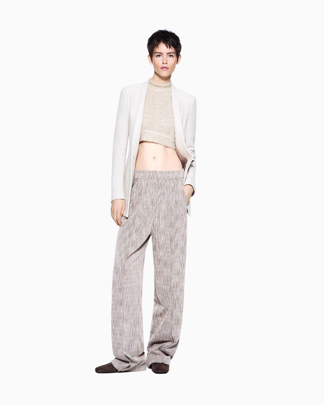 Giorgio Armani White Single-Breasted Jacket