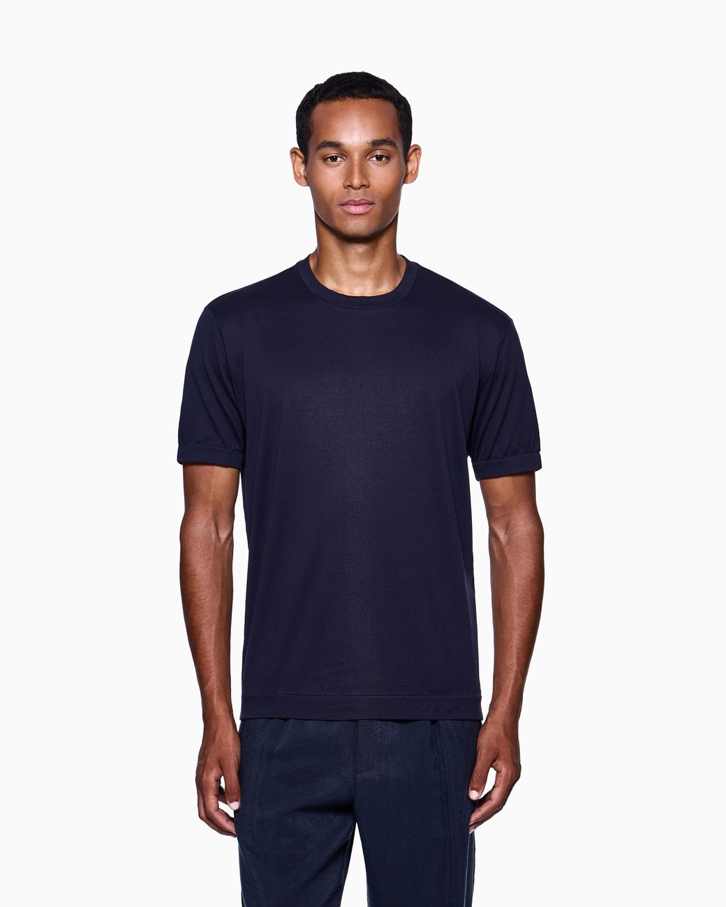 Giorgio Armani Blue Crew-Neck T-Shirt for men