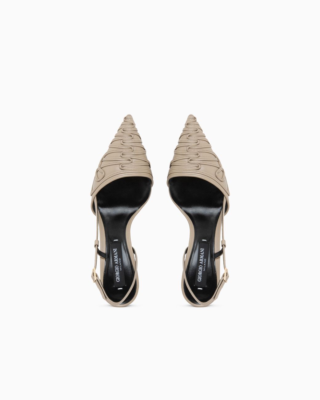 Giorgio Armani White Decollete Shoe With Cornely Details And Leather Upper