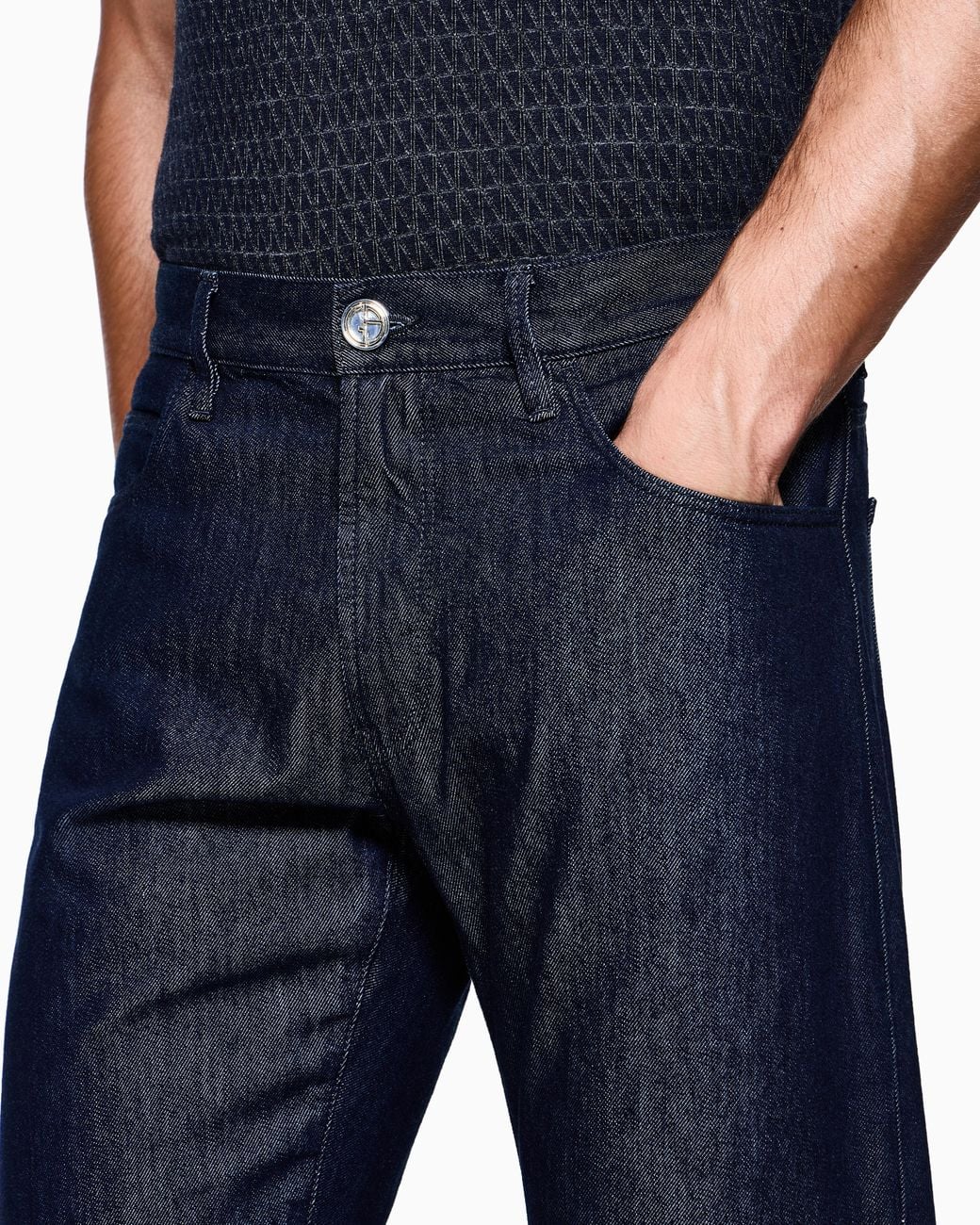 Giorgio Armani Blue Regular-Fit Five-Pocket Trousers for men