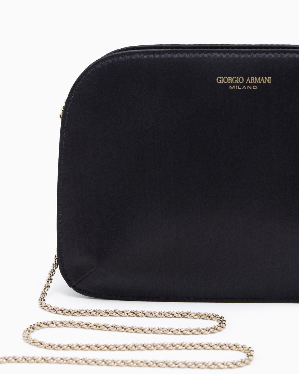 Giorgio Armani Black Satin La Prima Clutch Bag