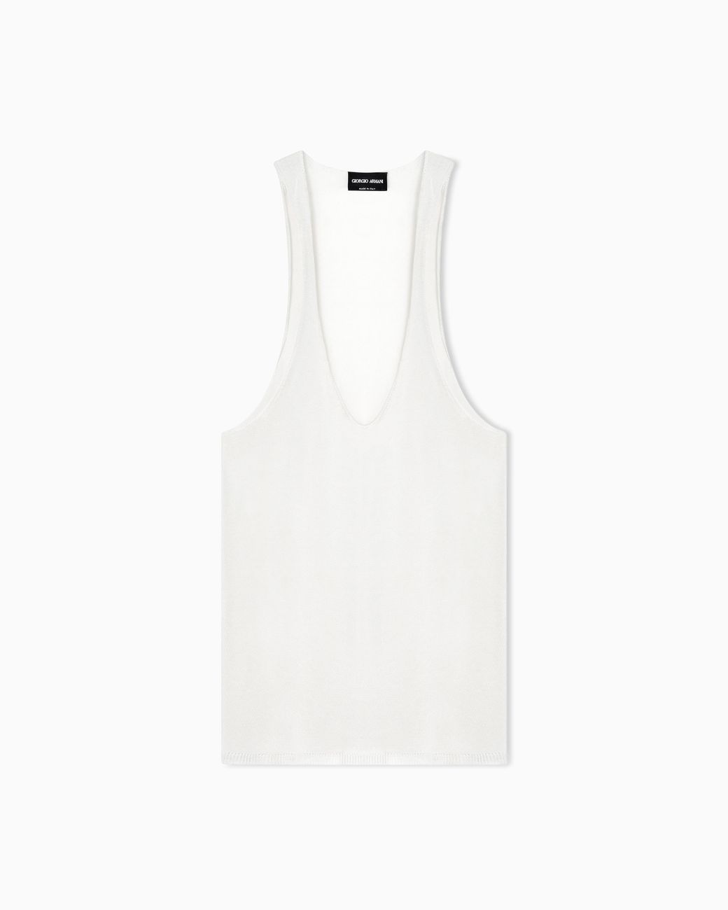 Giorgio Armani White Viscose Lurex Top