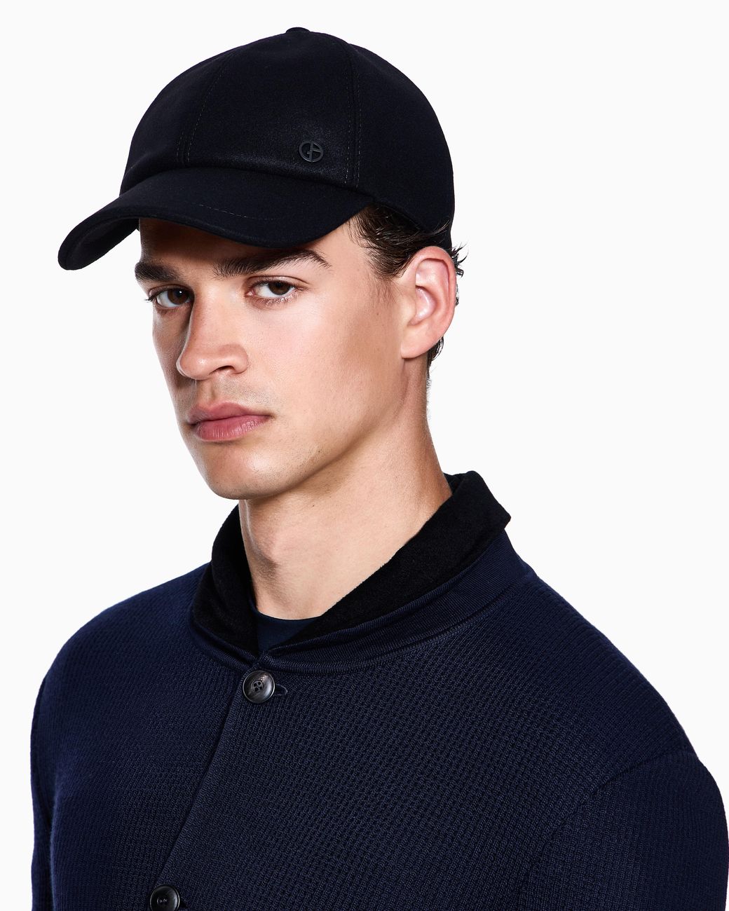Giorgio Armani Blue Virgin Wool And Cashmere Baseball Cap for men