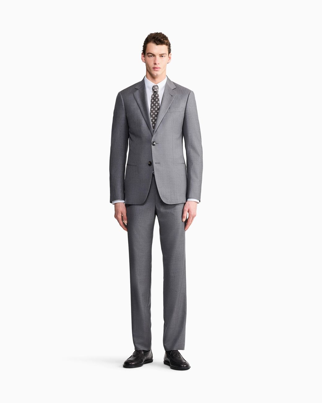Giorgio Armani Gray Single-Breasted Soho Line Suit for men