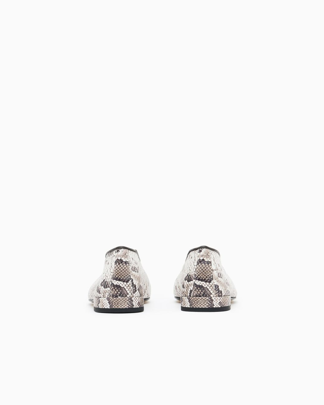 Giorgio Armani White Leder Ballerinas Mit Python-Print