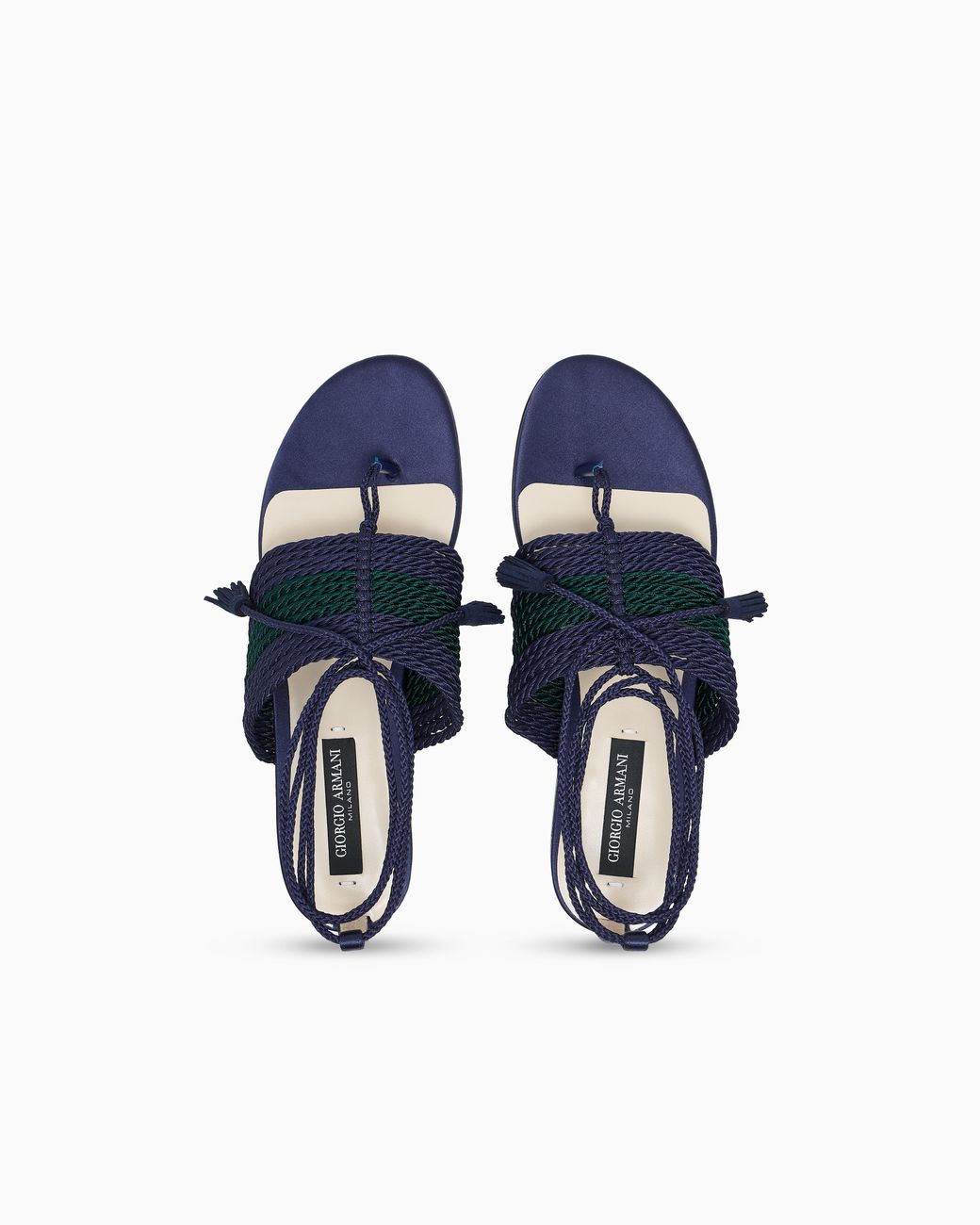 Giorgio Armani Blue Flat Thong Sandals