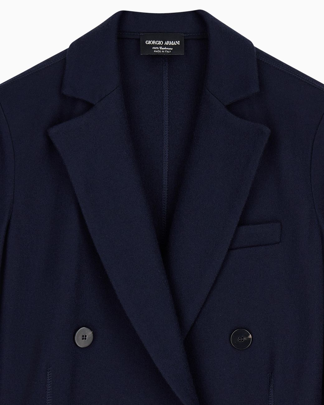 Giorgio Armani Blue Pure Cashmere Jersey Double-Breasted Jacket