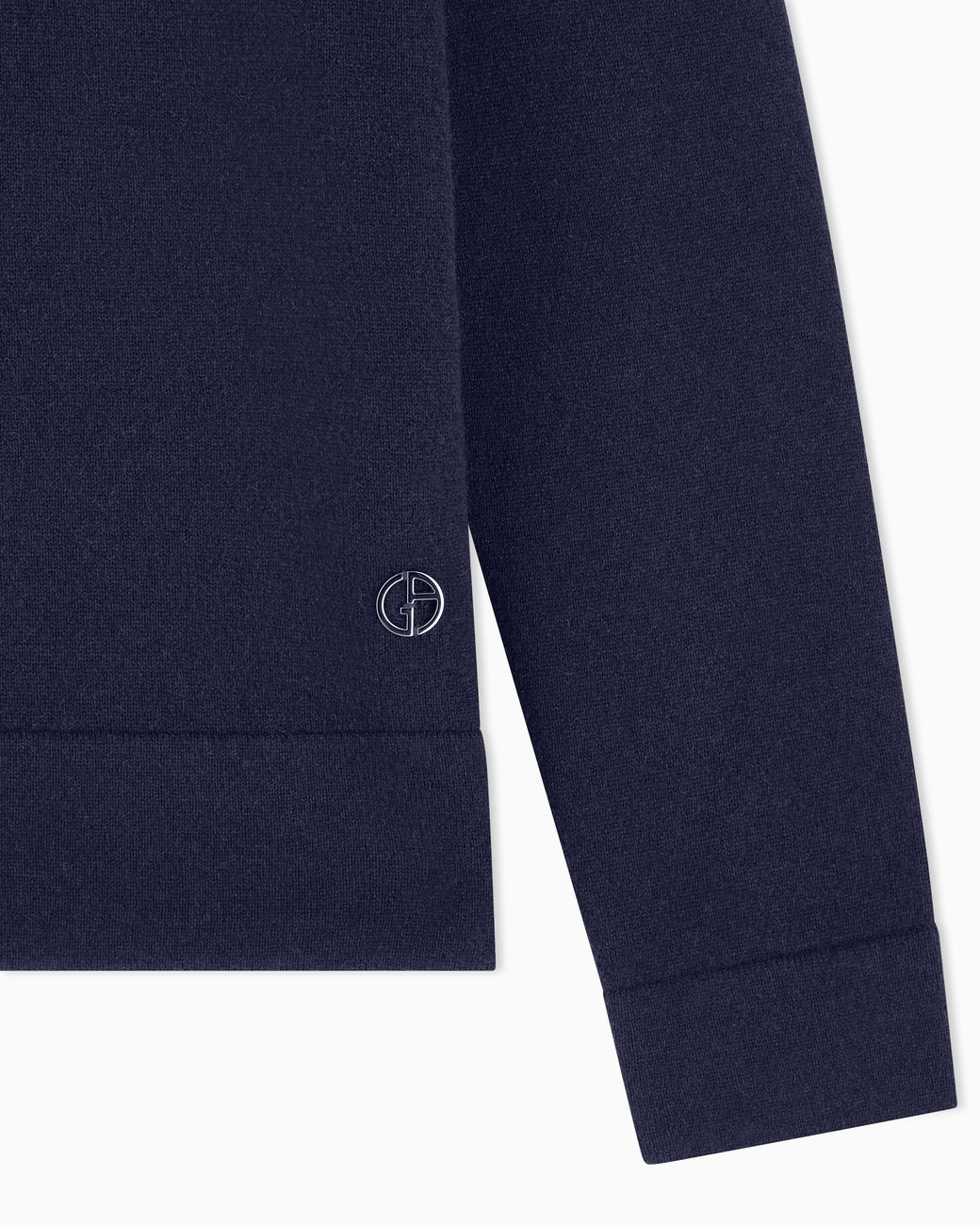 Giorgio Armani Blue Pure Cashmere Cowl-Neck Jumper