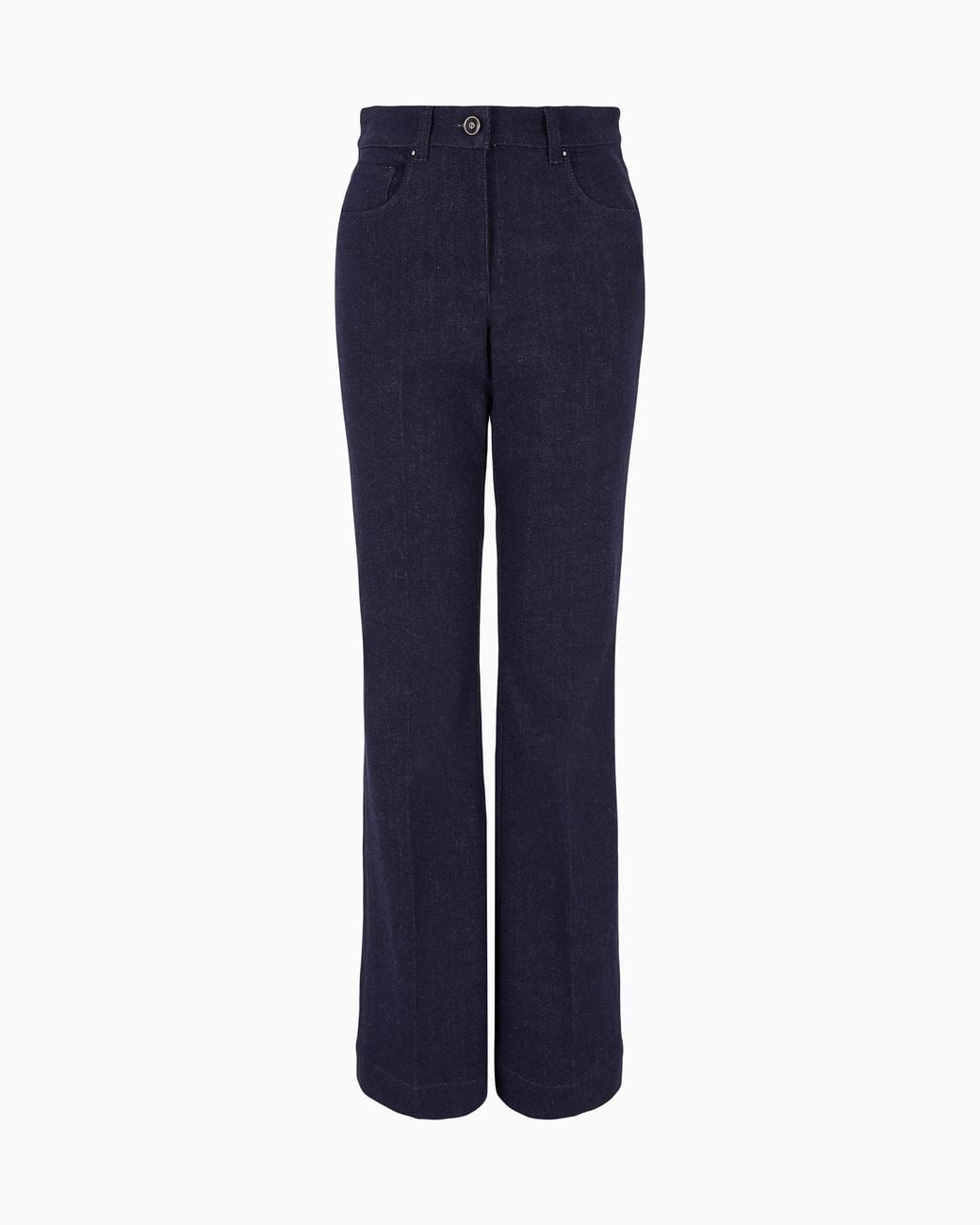 Giorgio Armani Blue Denim Trousers With High Waist And Flared Hem