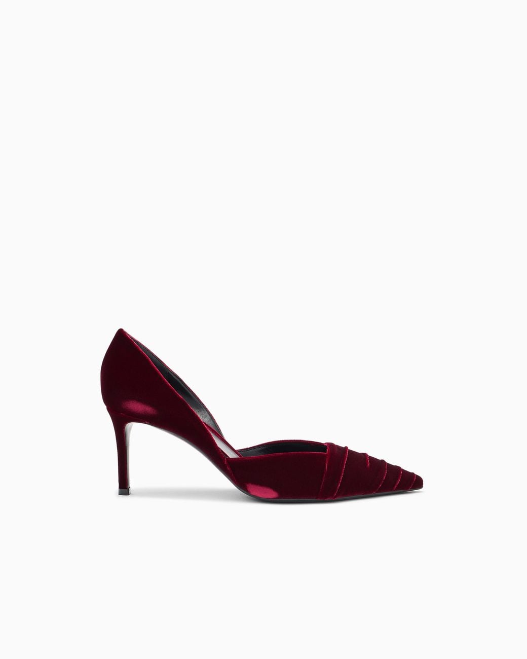 Giorgio Armani Purple Pointed Velvet Pumps With Stiletto Heel