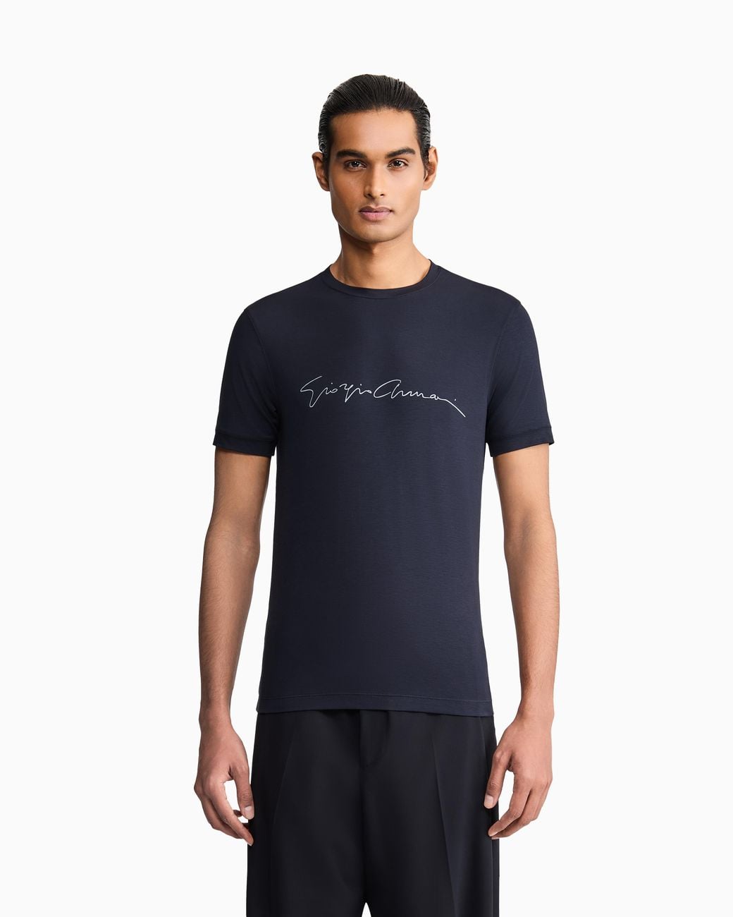 Giorgio Armani Blue Crew-Neck T-Shirt for men