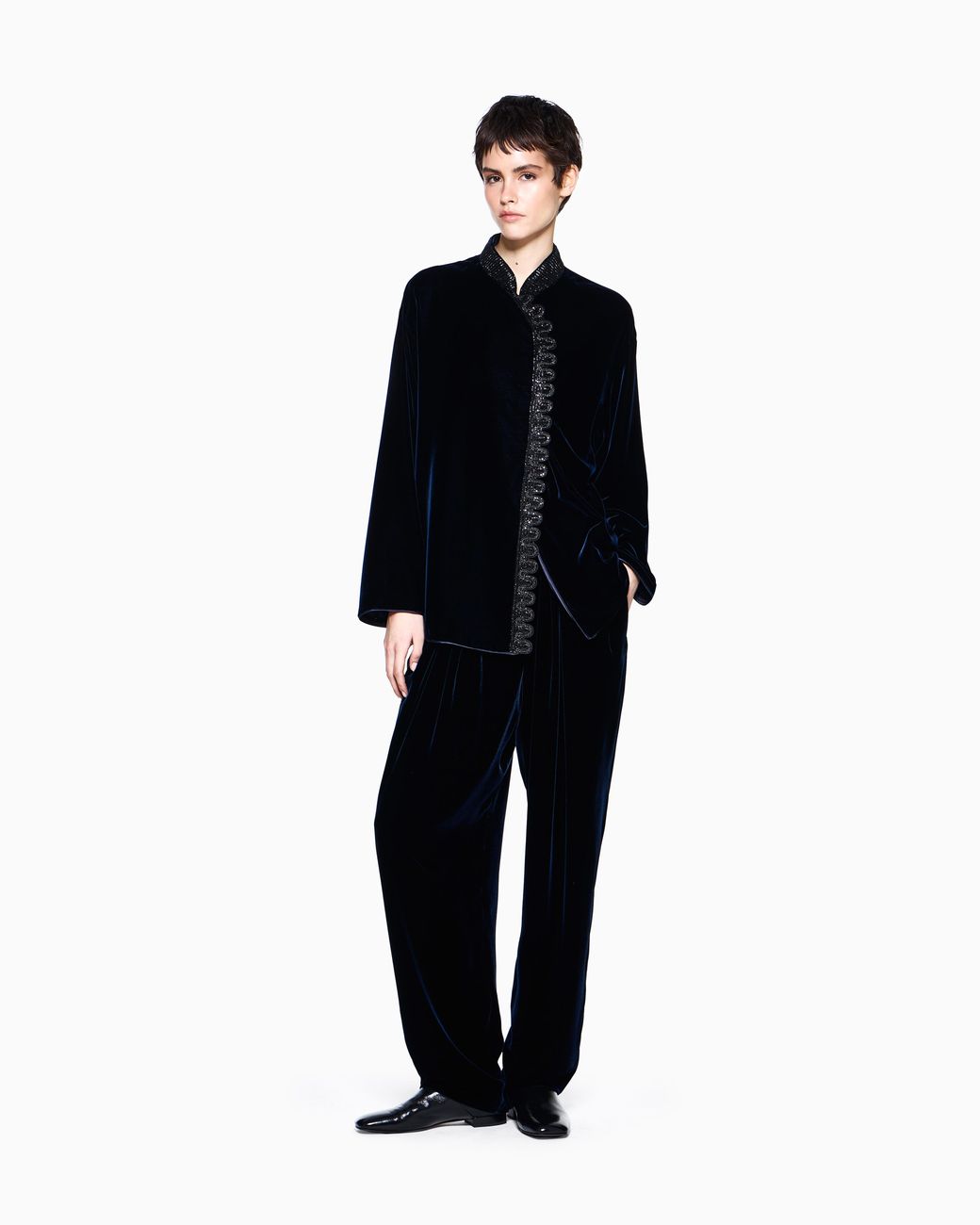 Giorgio Armani Blue Pleated Trousers