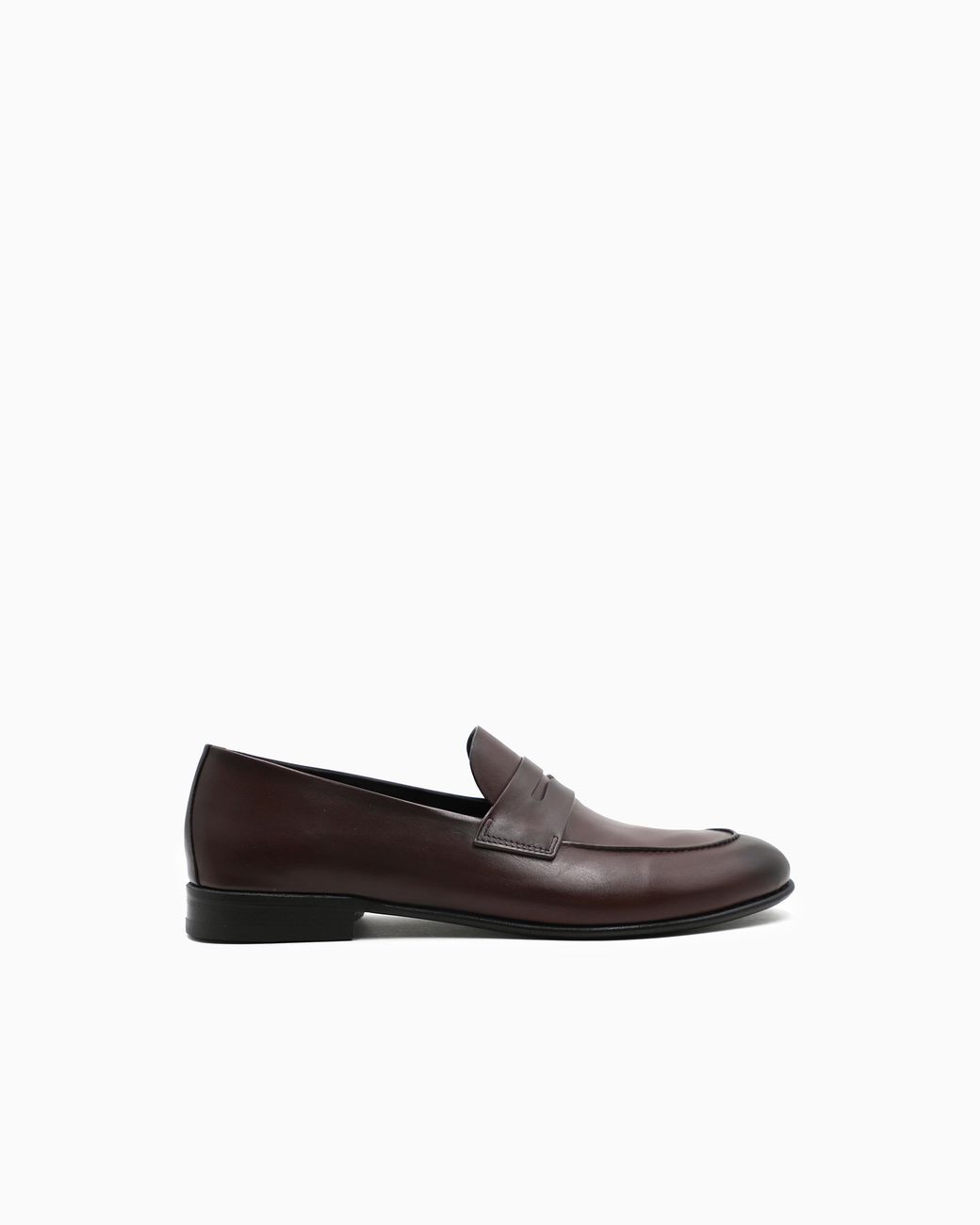 Giorgio Armani White Classic Calf Leather Penny Loafers for men