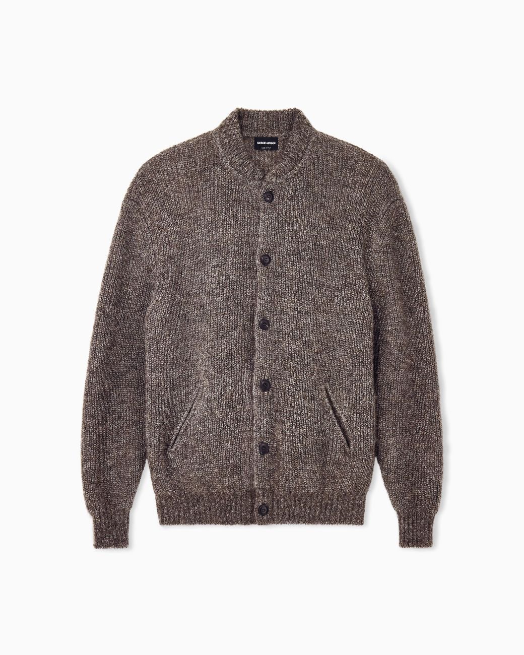 Giorgio Armani Brown Cardigan Regular Fit Mohair Wool for men