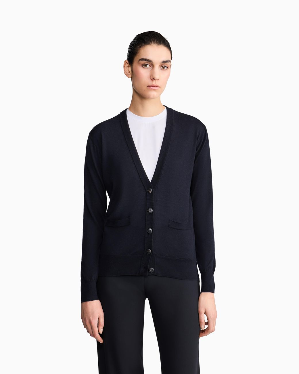 Giorgio Armani Blue Pure Cashmere Long Cardigan