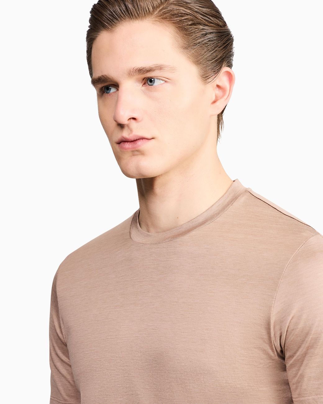Giorgio Armani Pink Plain-Knit Jersey T-Shirt for men
