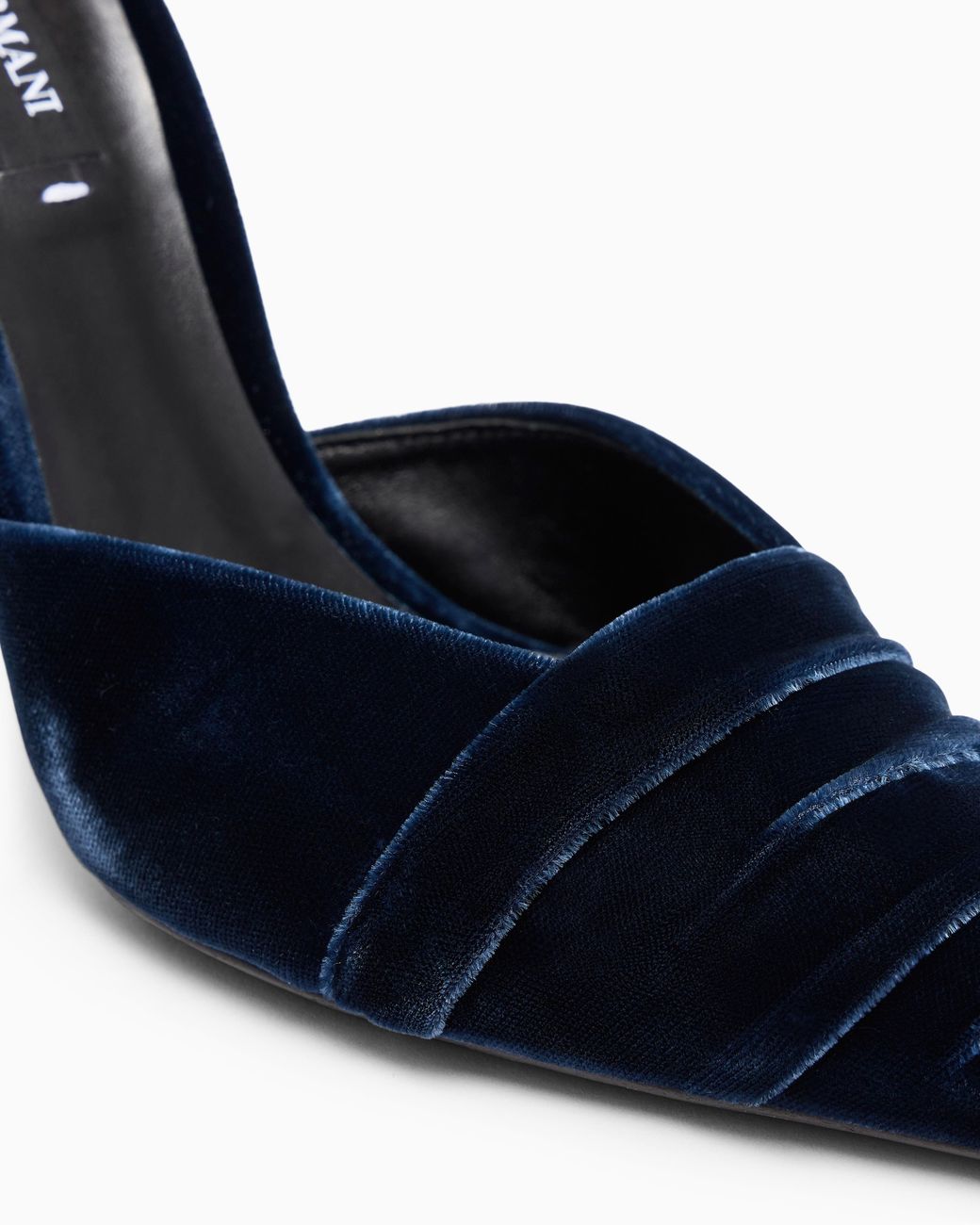 Giorgio Armani White Velvet Pumps With Strap And Stiletto Heel