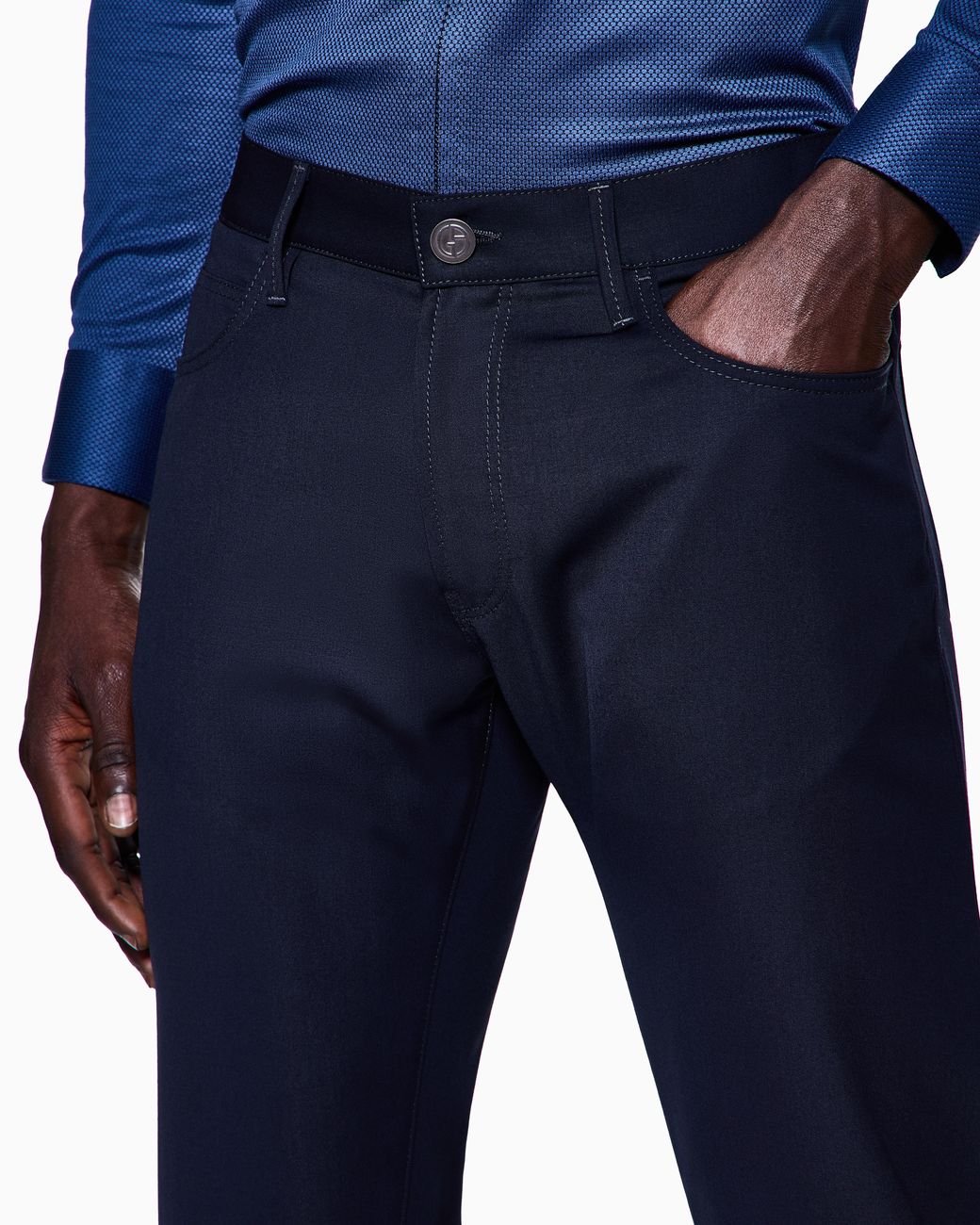 Giorgio Armani Blue Five-Pocket Trousers for men