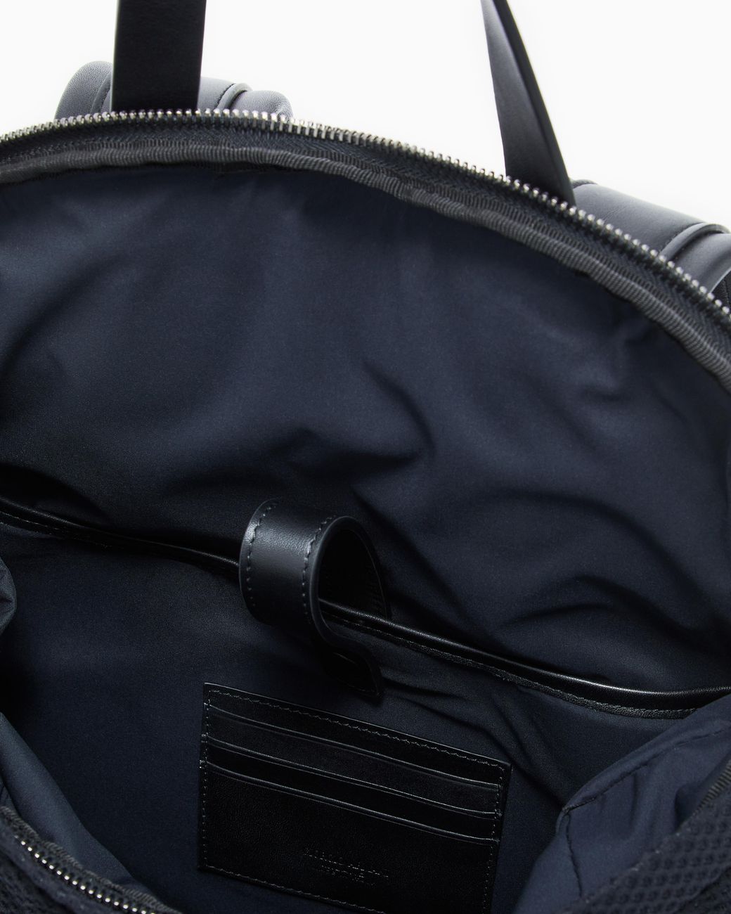 Giorgio Armani Black Mesh And Leather Backpack for men