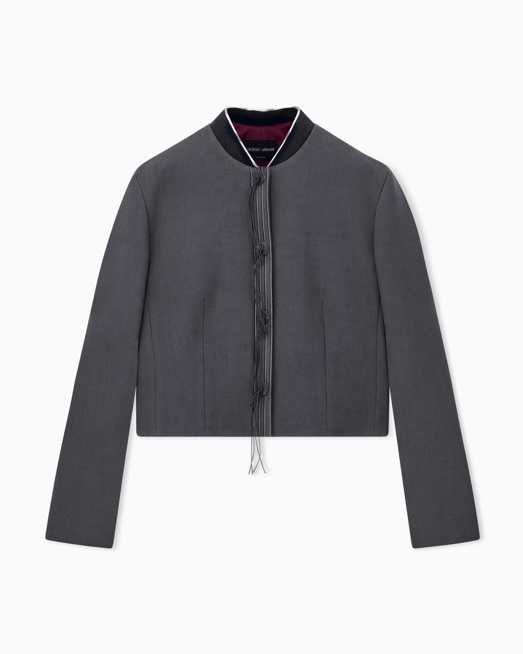 Giorgio Armani Blue Blazer Slim-Fit Virgin Wool With Horn Buttons And Tassels
