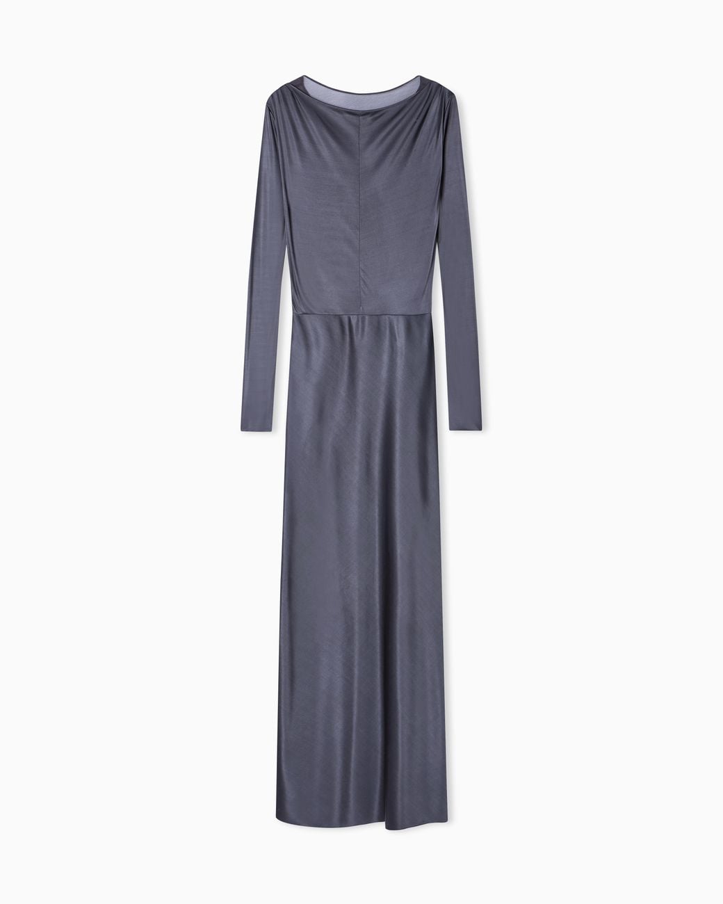 Giorgio Armani Blue Shiny Viscose Jersey Long Dress