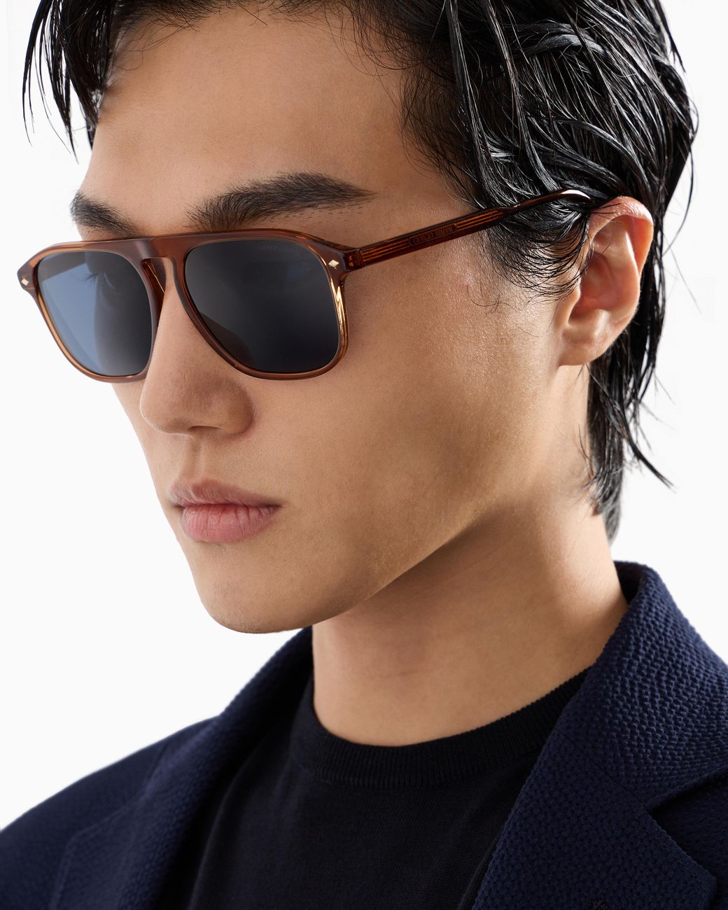 Giorgio Armani Blue Square Sunglasses for men