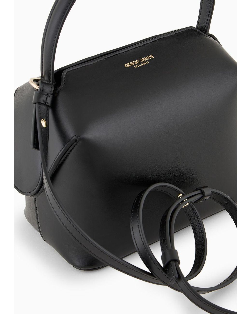 Giorgio Armani Medium Leather Boston Bag in Black Lyst UK