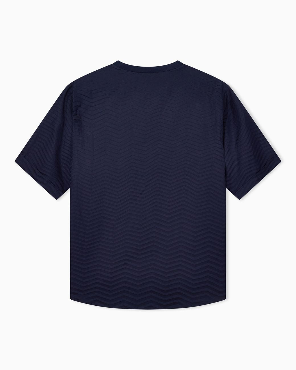 Giorgio Armani Blue Jacquard Viscose T-Shirt With Gradient Chevron for men