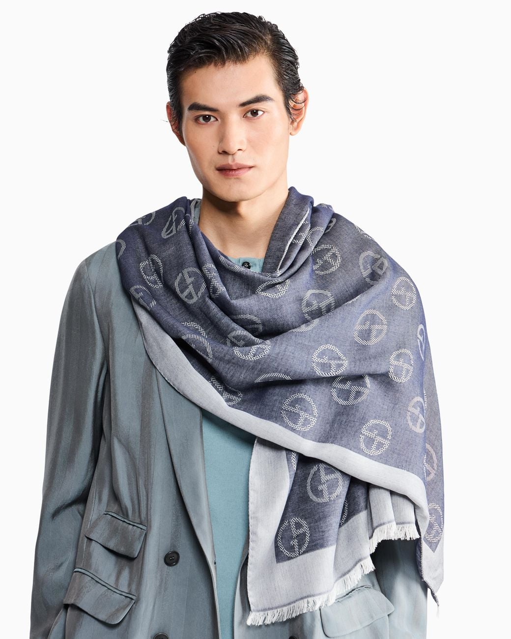 Giorgio Armani Gray Scarves for men